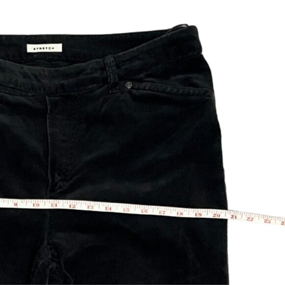 Jones New York Corduroy Pants Size 12P Black Bootcut Stretch Classic Fall Winter - Picture 7 of 14